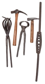 Group of Blacksmithing and Farrier Tools