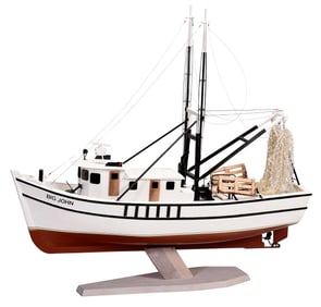 Folk Art Model Shrimp Boat