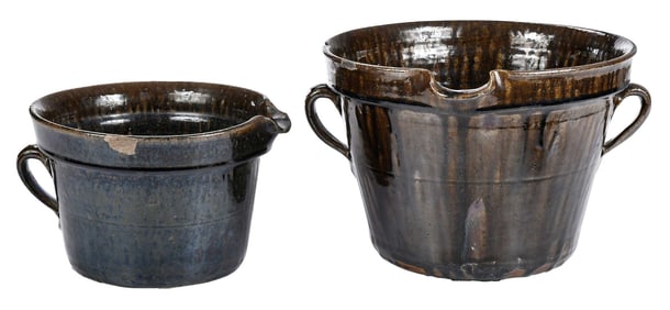 Billy Bryant Attributed Georgia Stoneware Cream Pot and Pitcher