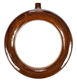 Large E.J. Brown North Carolina Pottery Ring Bottle