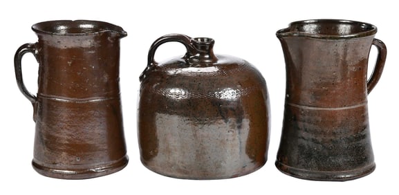 Three Pieces of W.T.B. Gordy, and E.L. Stork Georgia Pottery