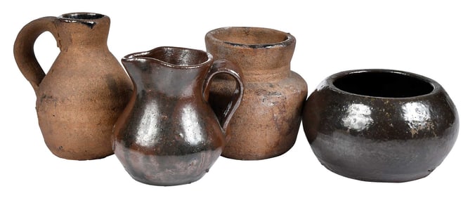 Four Miniature Pieces of Cleater J. Meader's Children's Georgia Pottery