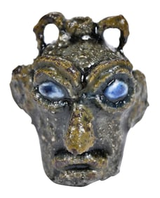 Miniature Chester Hewell Georgia Pottery Face Jug Form