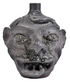 Rare and Unusual D.X. Gordy Attributed Stoneware Face Jug