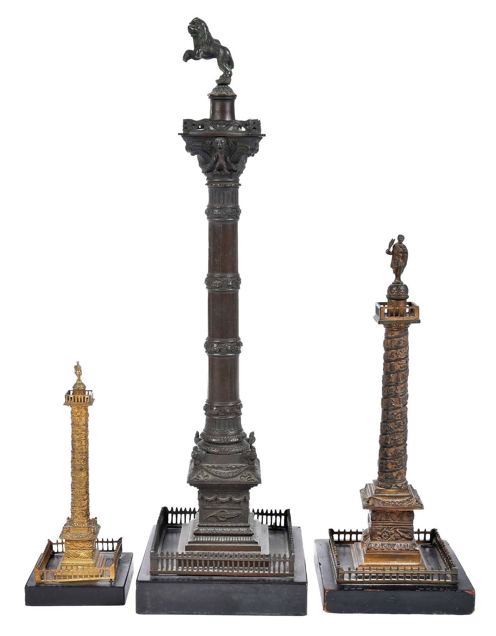 Three Grand Tour Miniature Bronze Columns (1 of 9)