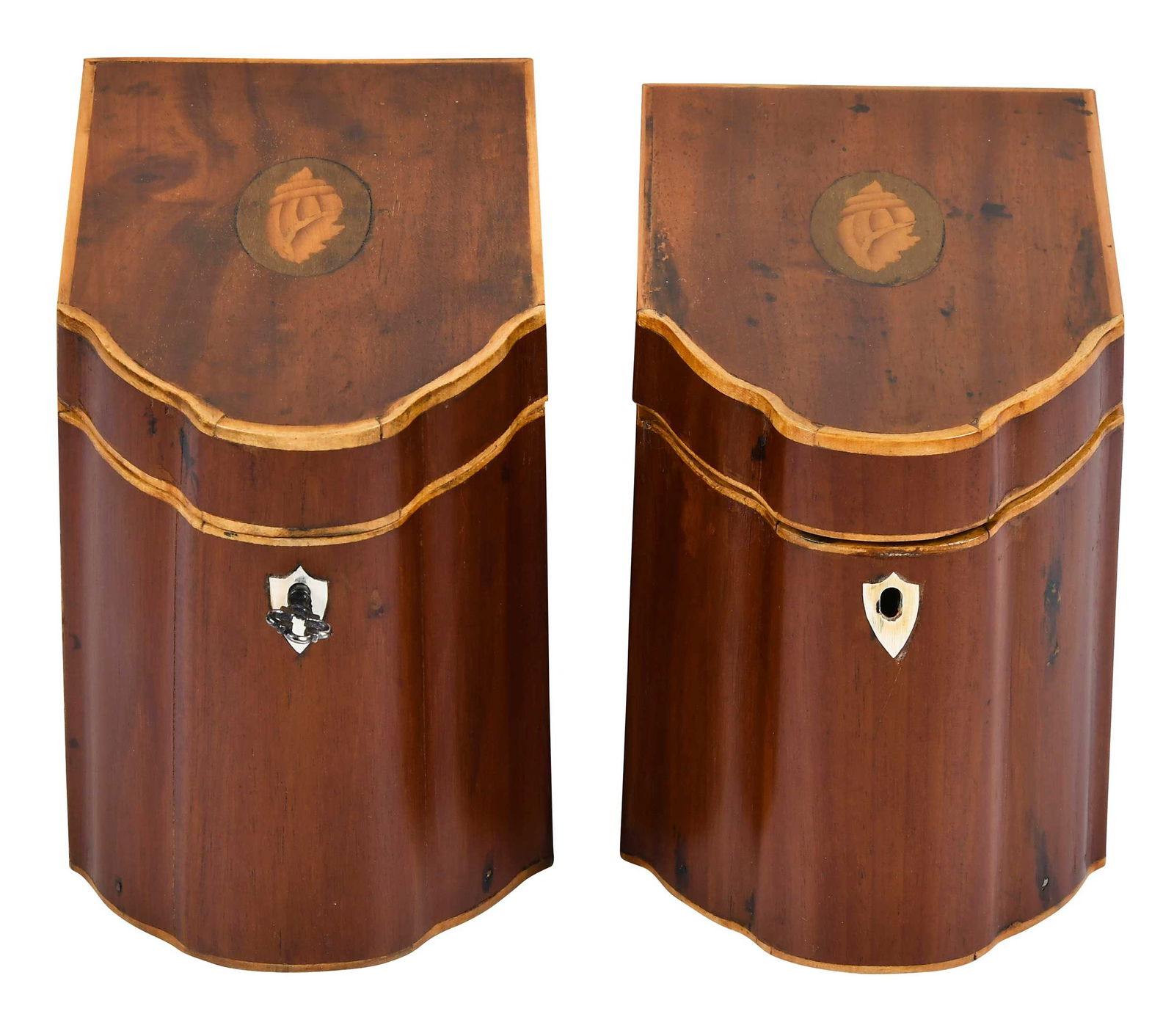 Near Pair of Georgian Figured Mahogany Tea Caddies (1 of 6)