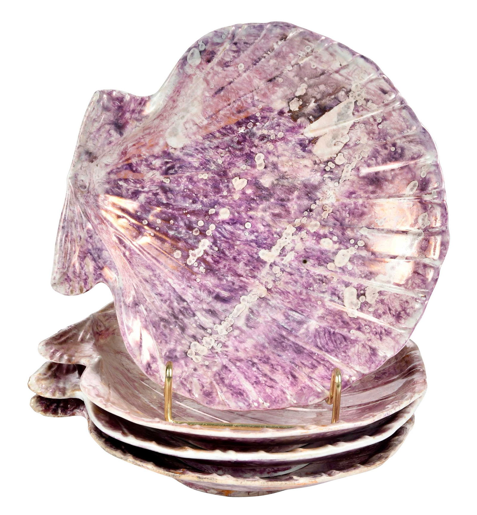 Four Wedgwood Moonlight Lustre Porcelain Shell Form Dishes (1 of 7)