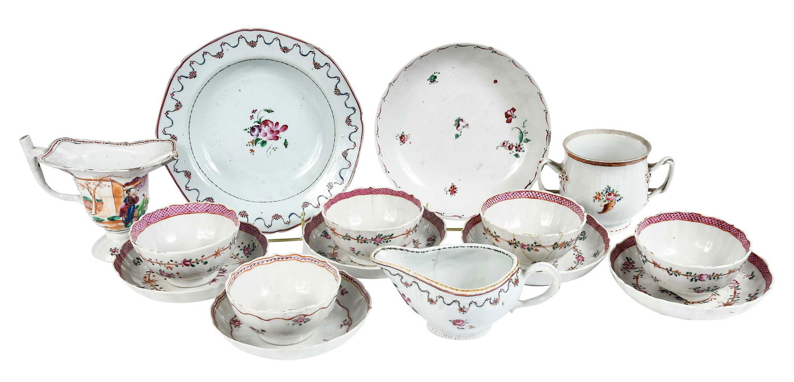 Chinese Export Famille Rose Porcelain Tea Service (1 of 9)
