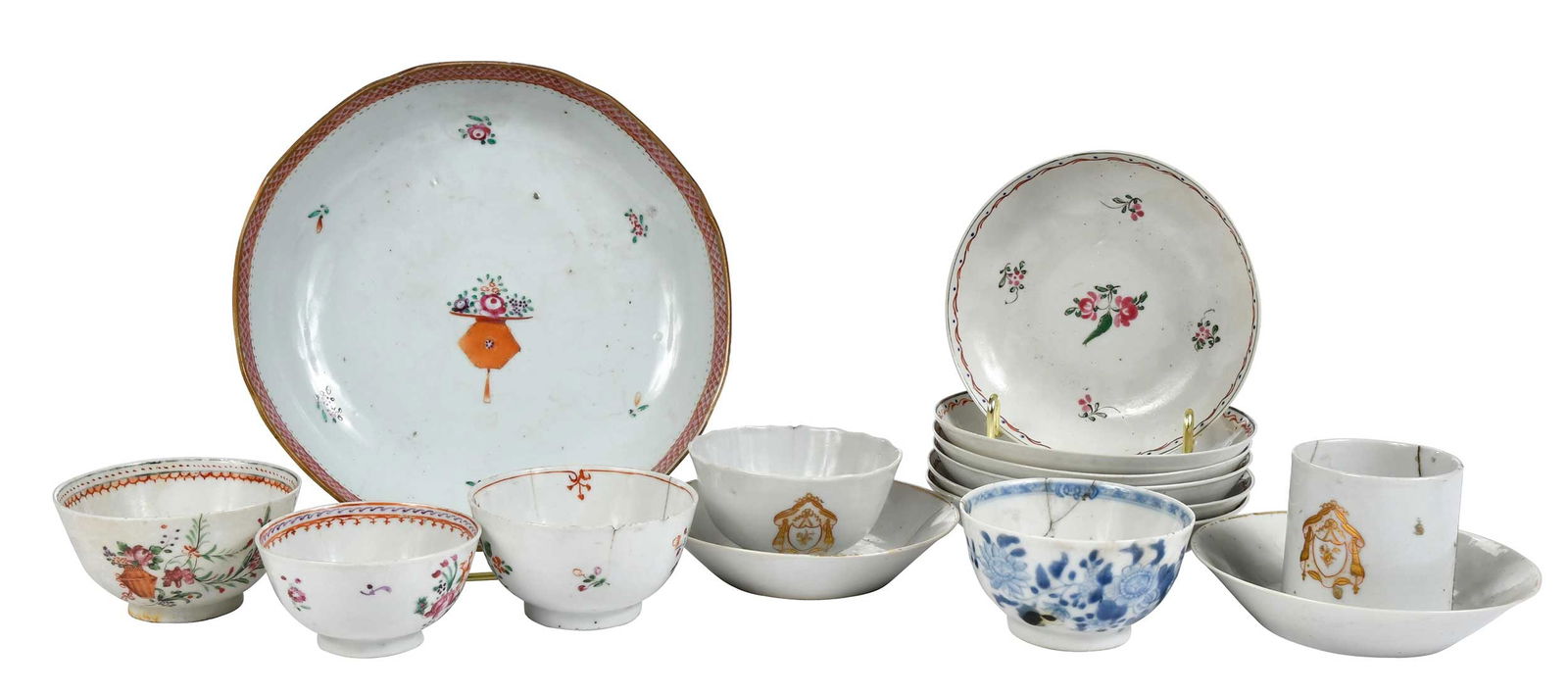 15 Piece Chinese Export Porcelain Tea Service (1 of 13)