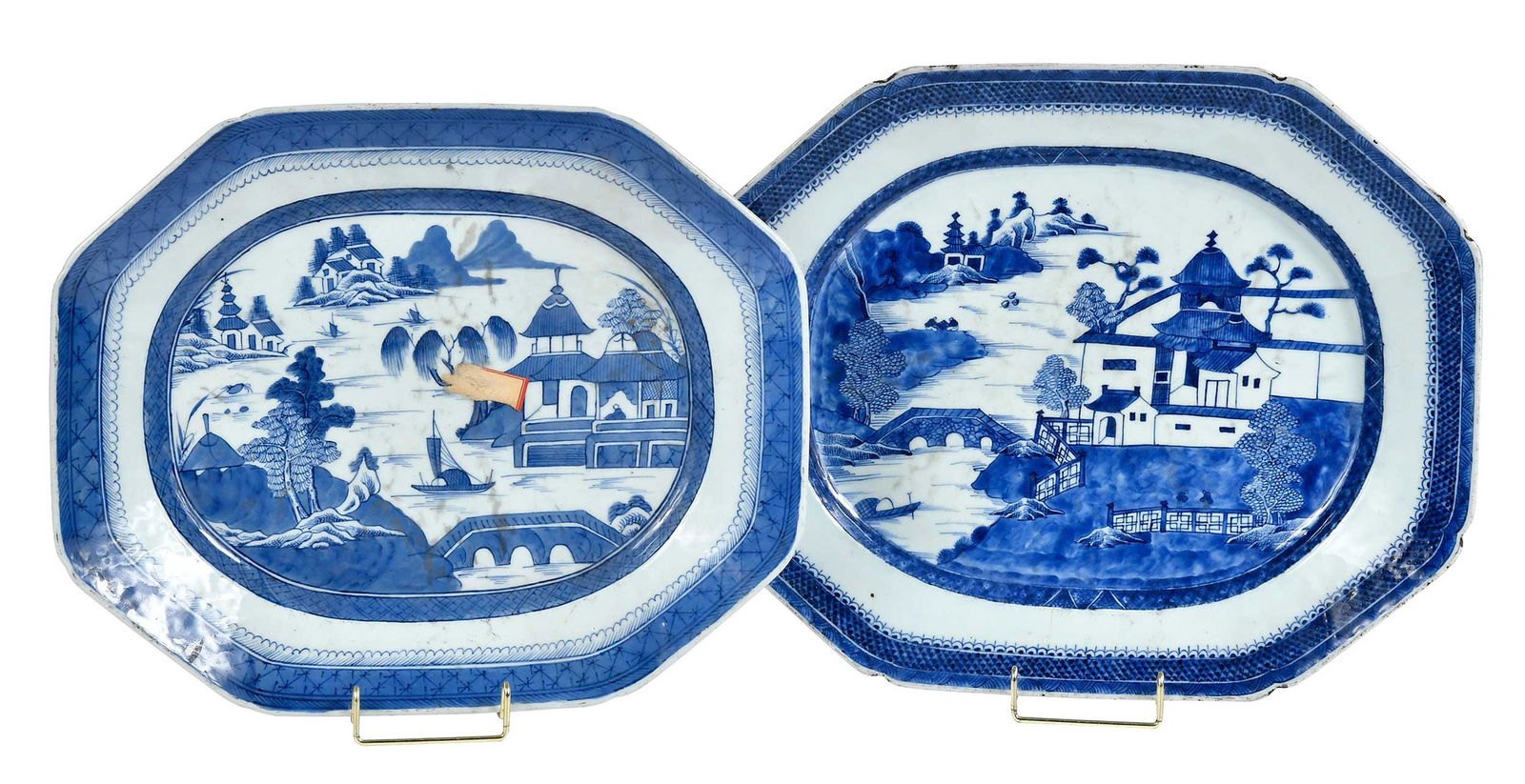 Two Chinese Export Canton Ware Platters, The Folly Fort (1 of 6)