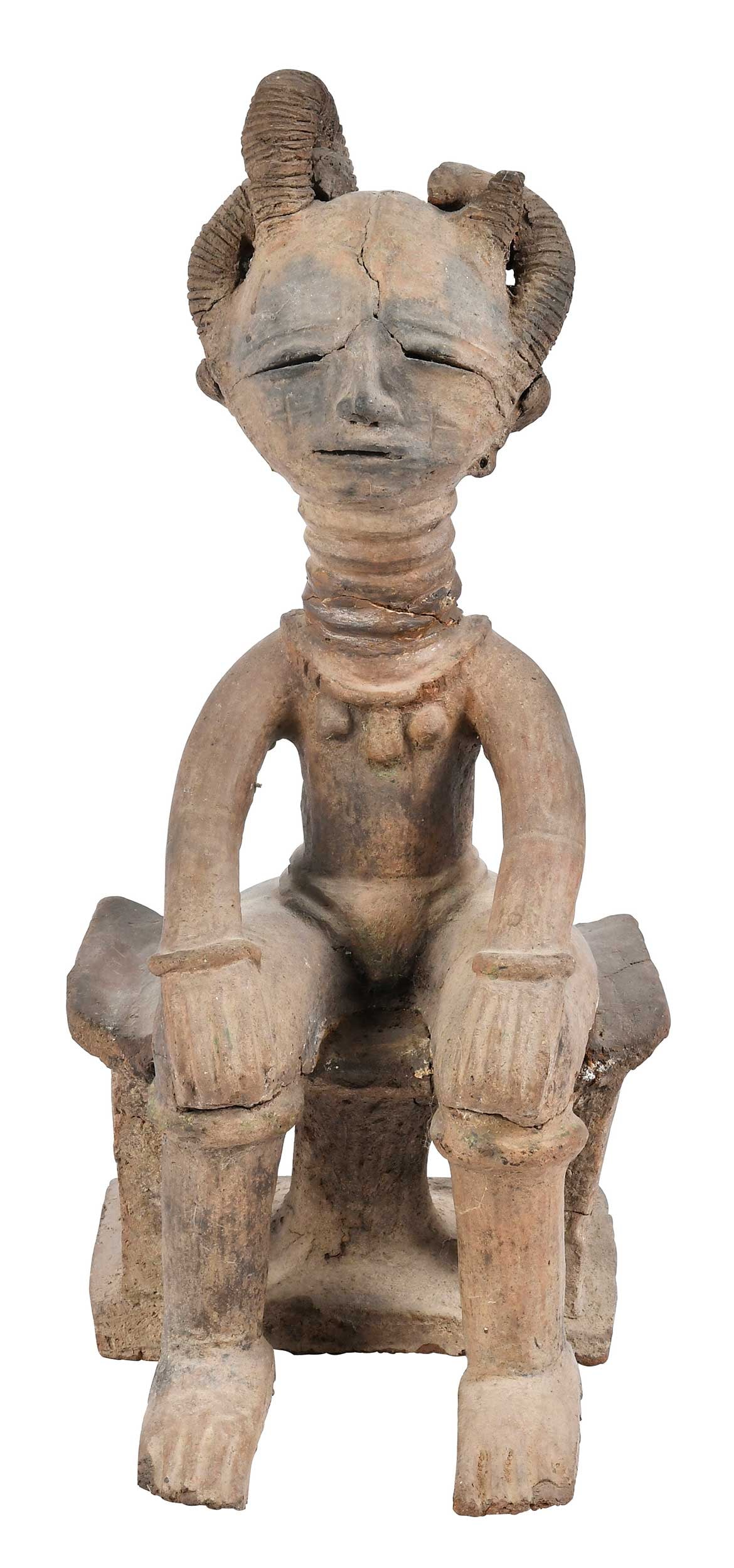 African Akan Seated Queen Funerary Figure, Artist Madam Abena Owui with The Arts of Ghana (1 of 10)
