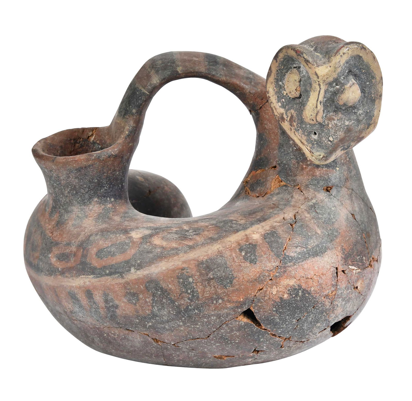 Vicus or Style Serpent Form Ceramic Vessel (1 of 8)