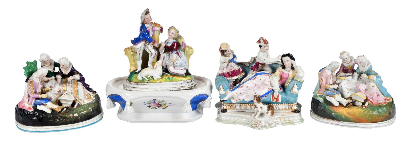 Four Continental Porcelain Figural Inkwells (1 of 13)
