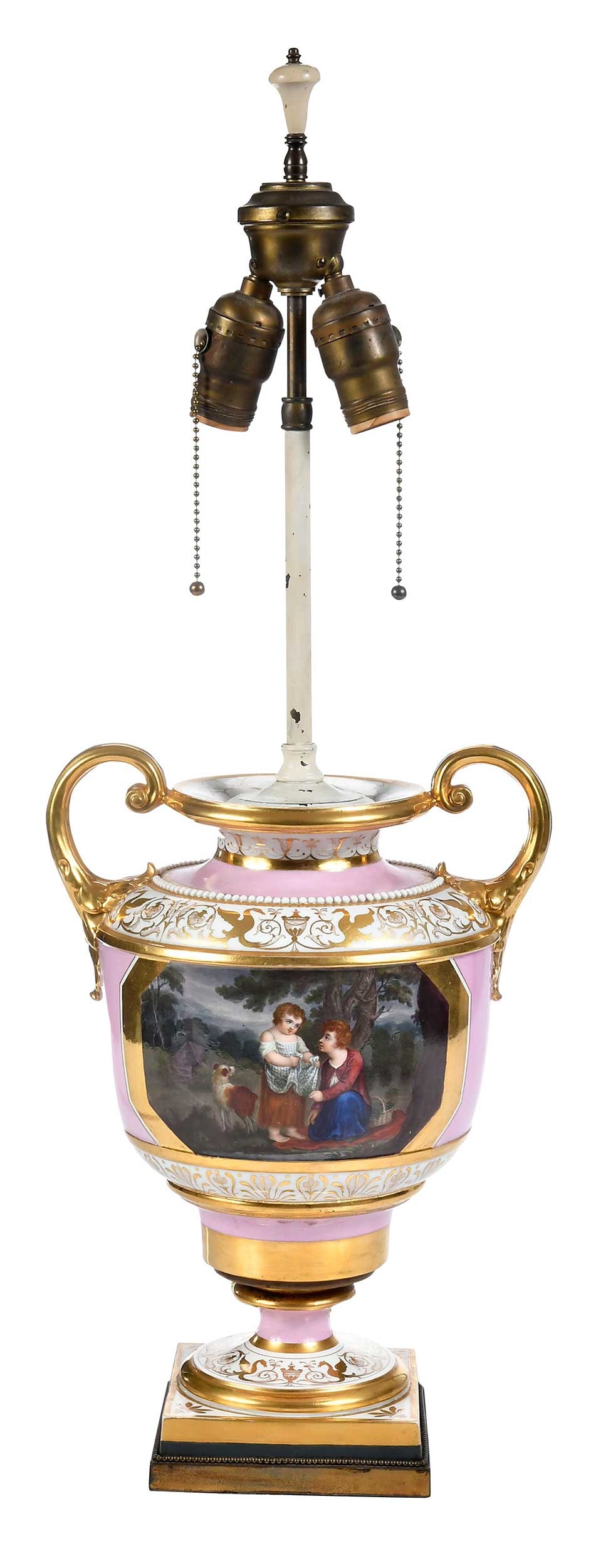 Flight Barr & Barr Hand Painted Worcester Urn Converted to Lamp (1 of 7)