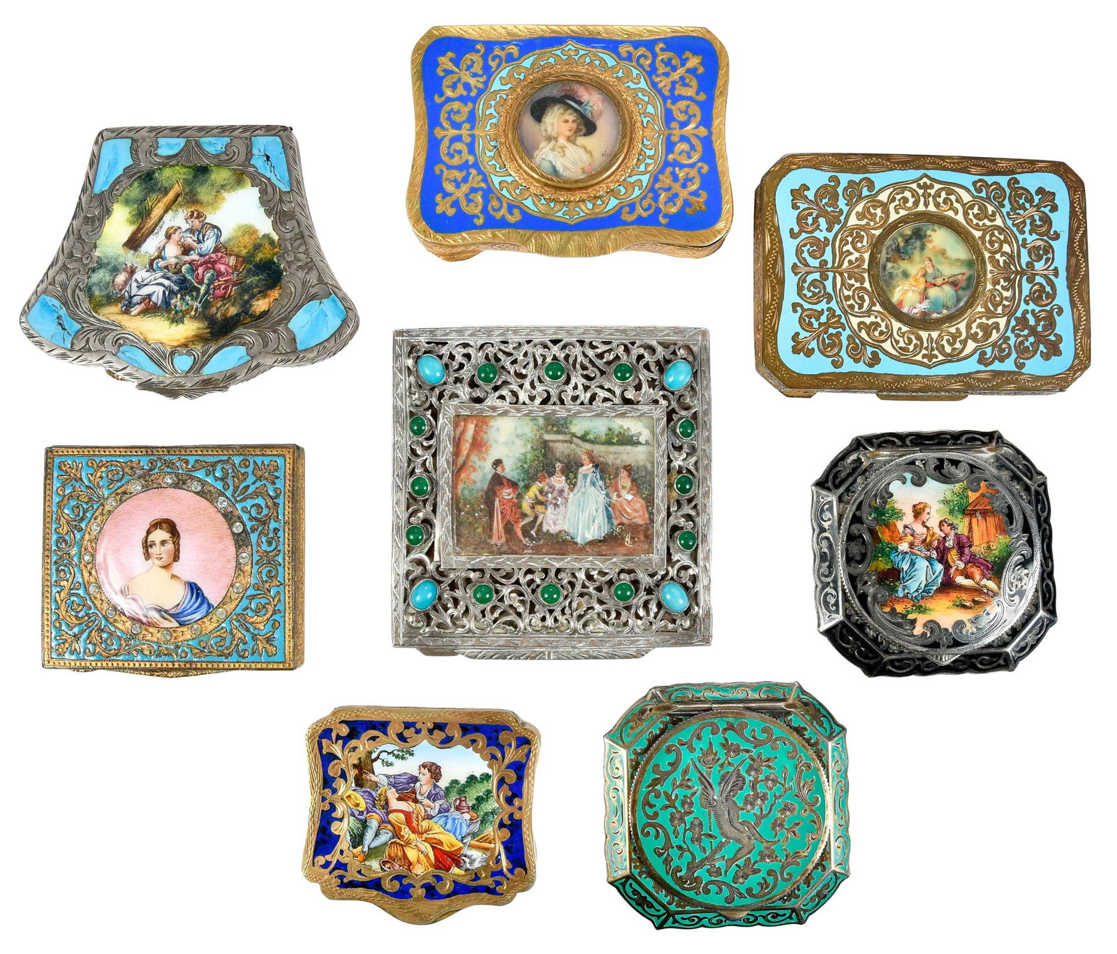 Eight Enamel Compacts (1 of 12)