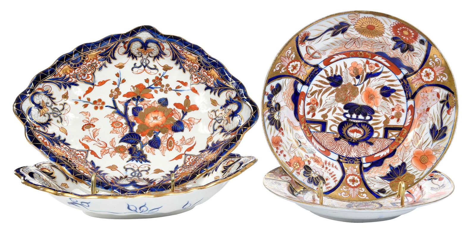 Two Pairs of Porcelain Dishes in the Imari Palette, Royal Crown Derby (1 of 4)