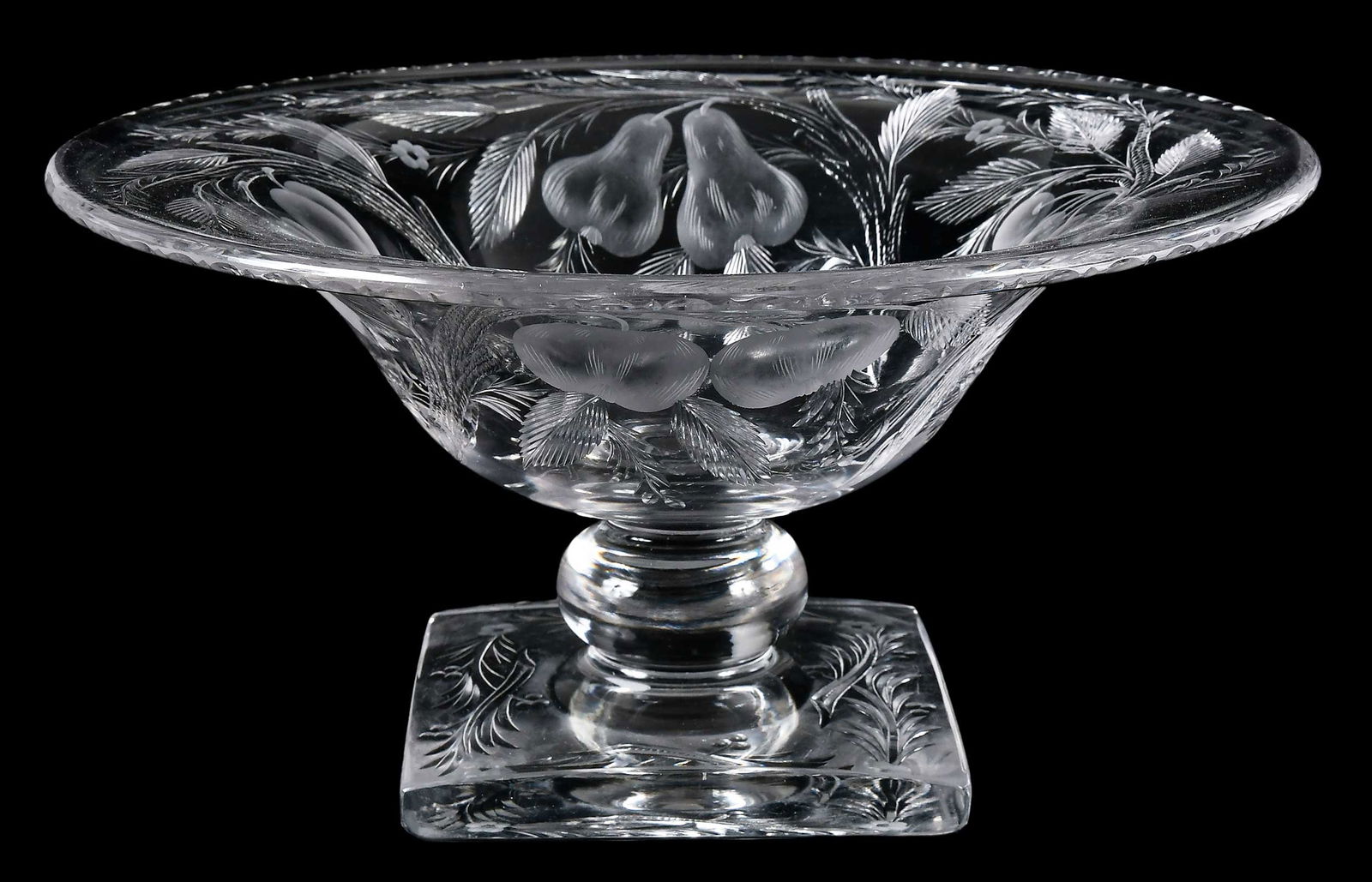American Brilliant Period Cut Glass Hawkes Fruit Bowl on Stand (1 of 9)