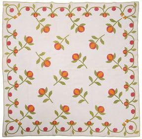 Eastern Tennessee Attributed 'Love Apple' Applique Quilt