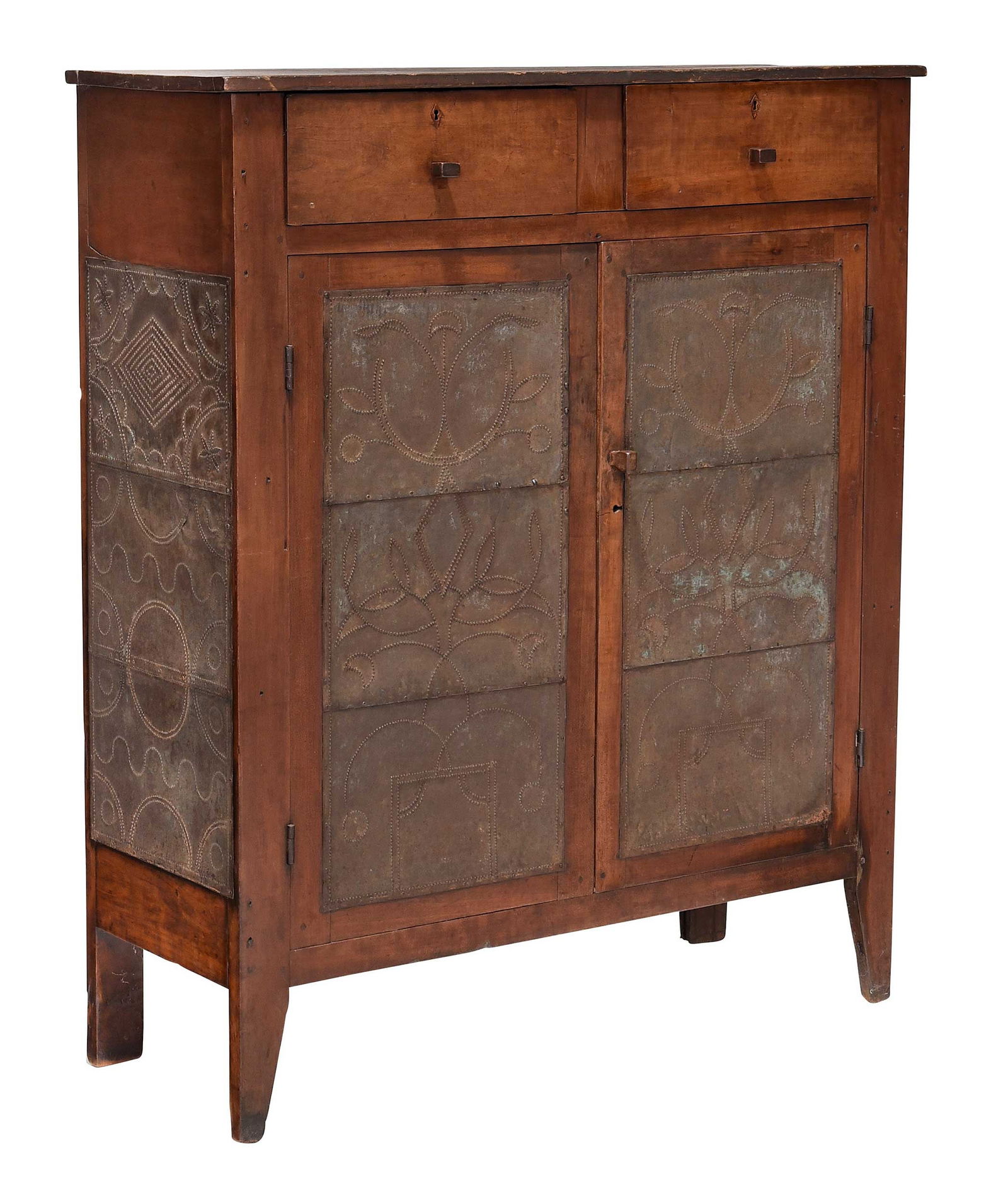 Fine Southern Figured Cherry and Punched Tin Pie Safe (1 of 13)