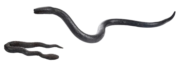 Two Folk Art Wrought Iron Snakes