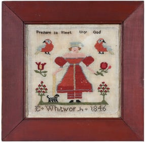 Framed Southern E. Whitworth Needlework Sampler