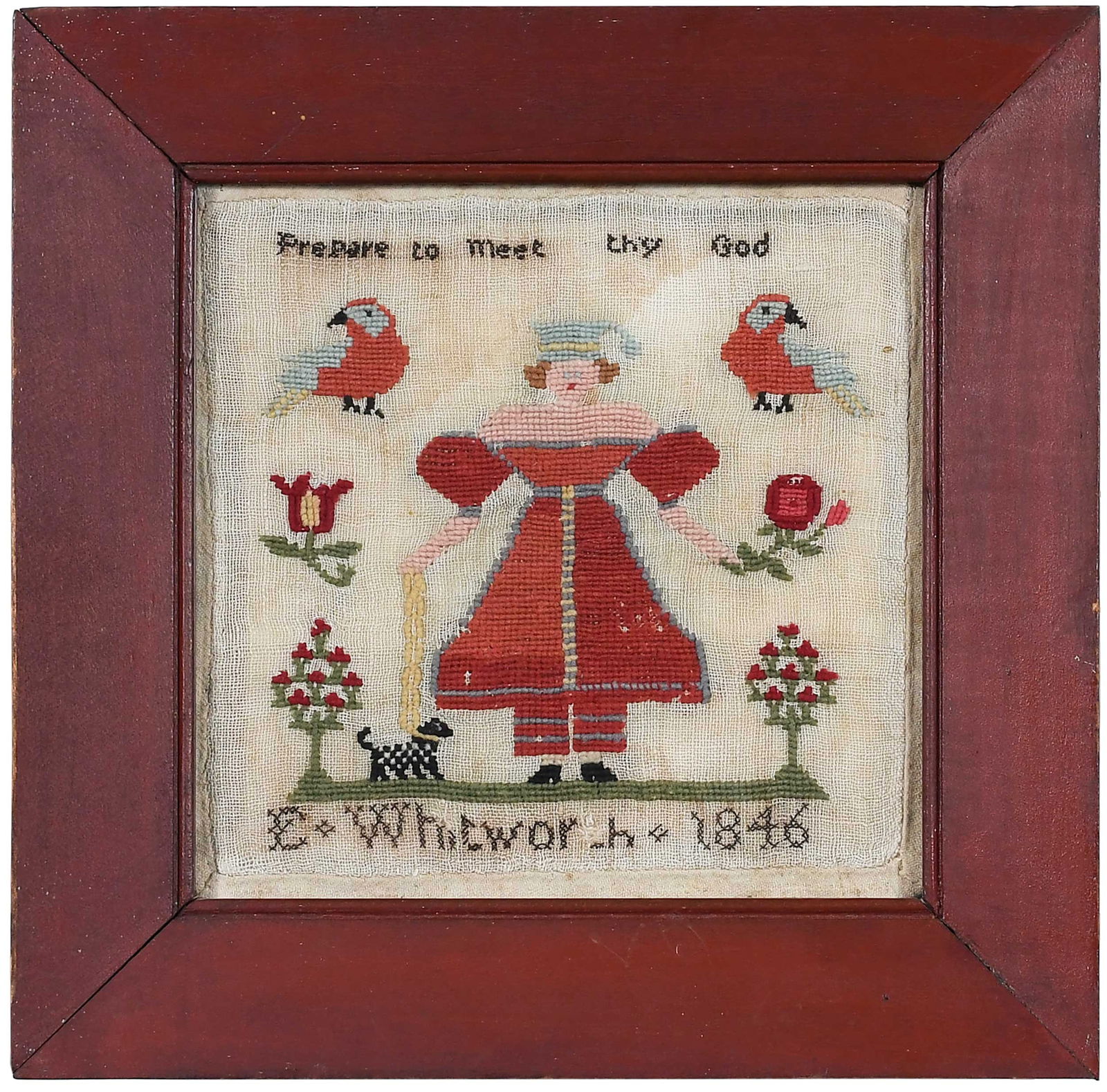 Framed Southern E. Whitworth Needlework Sampler (1 of 6)