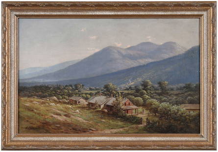 Thomas Campbell: (American/Tennessee, 1834-1914) Untitled Tennessee Valley View, signed lower left "T Campbell", oil on canvas, 14 x 22 in.; giltwood frame, 21-1/2 x 30 in. Provenance: Co