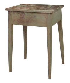 Southern Federal Green Painted Walnut Splay Leg Table