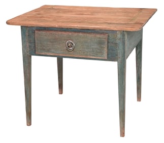 Piedmont North Carolina Blue/Green Painted Yellow Pine Table