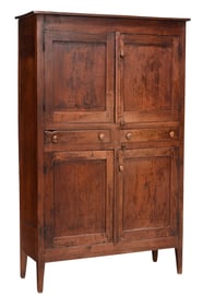 Southern Federal Paneled Walnut Cupboard