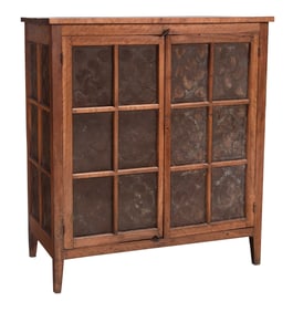 Fine Virginia Heart and Fylfot Decorated Cherry Pie Safe