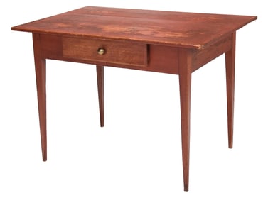 Southern Yellow Pine Red Painted Table