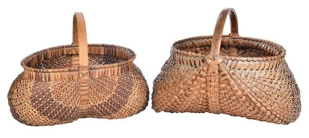 Two Southern Split Oak Buttocks Baskets