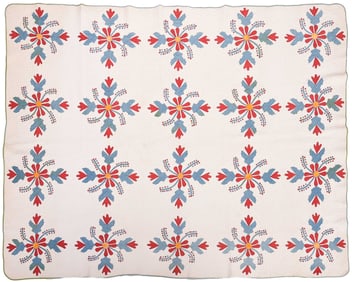 Southern Applique Quilt with Floral Motif