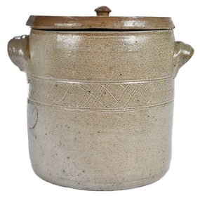 North Carolina J.D. Craven Decorated Lidded Crock