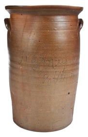 One of Two Known D.E. Maynor Signed East Tennessee Stoneware Jar