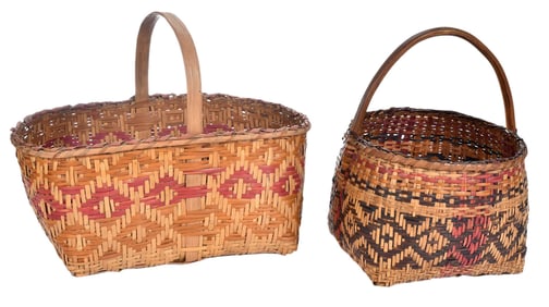 Two Cherokee Handled Shopping Baskets