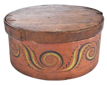 Norwegian Folk Art Paint Decorated Bentwood Box
