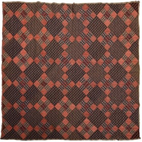 American Initialed and Dated 1886 Patchwork Quilt