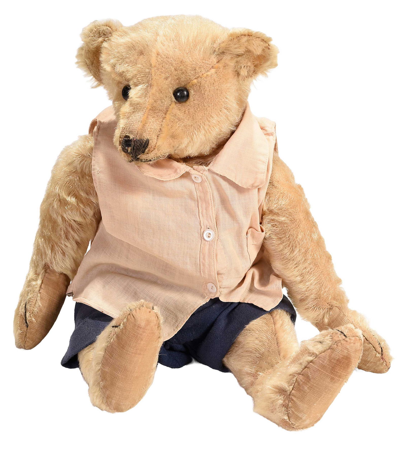 Mohair Teddy Bear in Outfit (1 of 5)