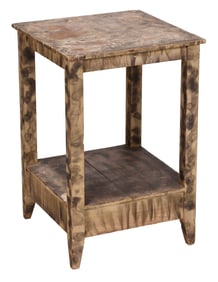 American Federal Paint and Candle Decorated Two Tiered Side Table