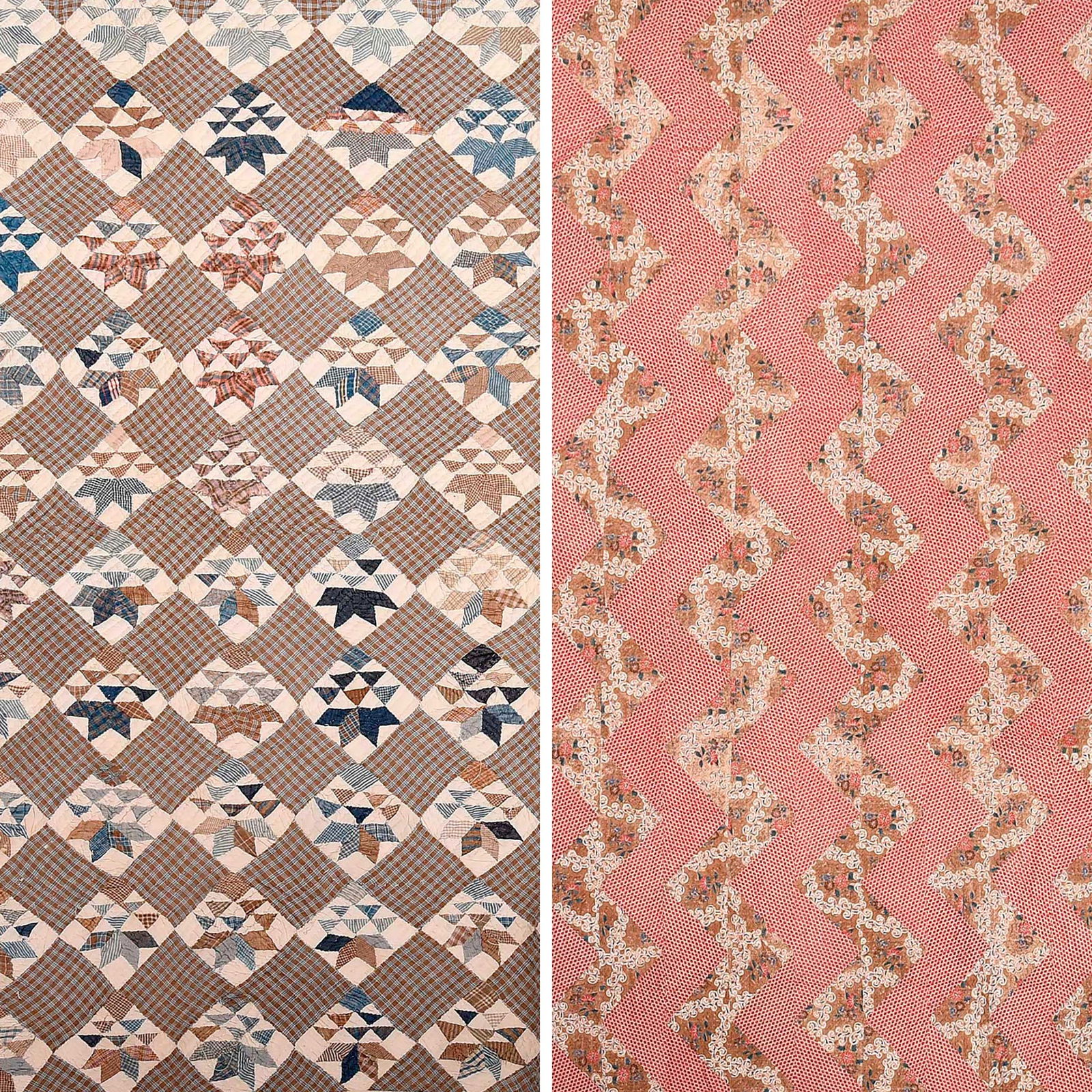 Two American Patchwork Quilts, One Split Corner (1 of 9)