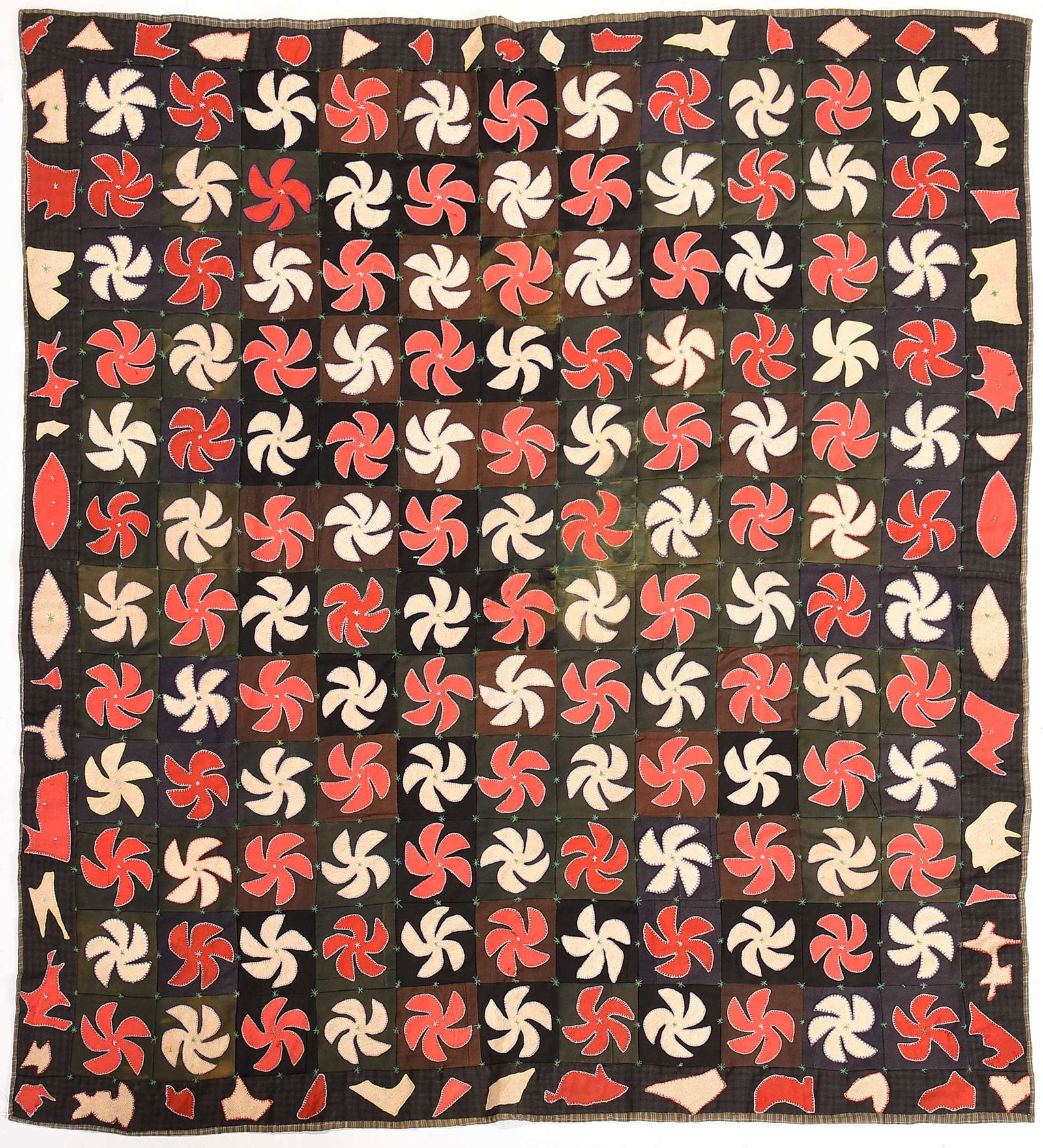 American Unique Multicolored Applique Quilt (1 of 6)