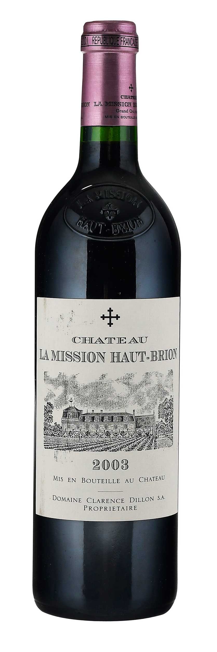 2003 Chateau La Mission Haut-Brion: Vintage 2003, Pessac-Leognan, France, Red Bordeaux, 750 ml, alcohol 13% by volume Provenance: Private Collection, Athens, Georgia Note: Please note purchases of wine and/or spirits are not available f