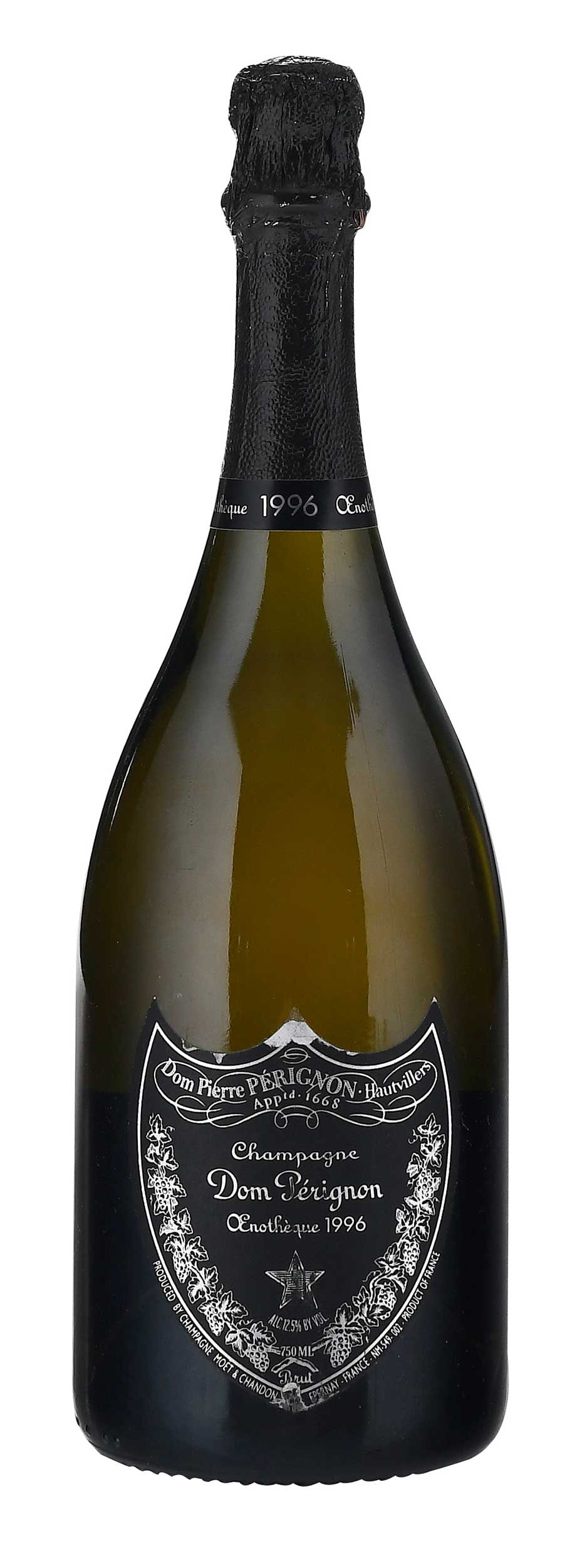1996 Moet et Chandon Dom Perignon Oenotheque: Vintage 1996, Champagne, France, 750 ml, alcohol 12.5% by volume, label reads "This bottle of Dom Perignon Oenotheque disgorged in 2008" Provenance: Property from a Florida Estate Note: Please note pu