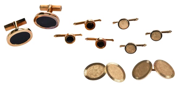 Two Tiffany and Co. Cuffink Sets with Studs