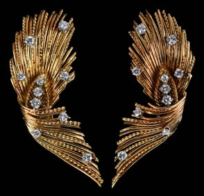 18kt. Diamond Spray Clip on Earrings