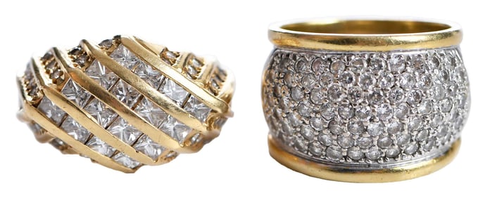 Two 18kt. Diamond Rings