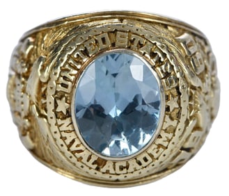 14kt. Aquamarine 1960 Class Ring