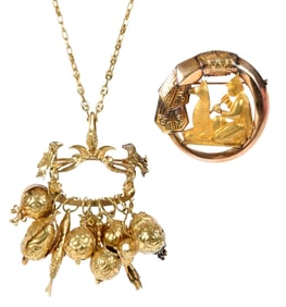 18/22kt. Brazilian Balangandan and 18/22kt. Brooch